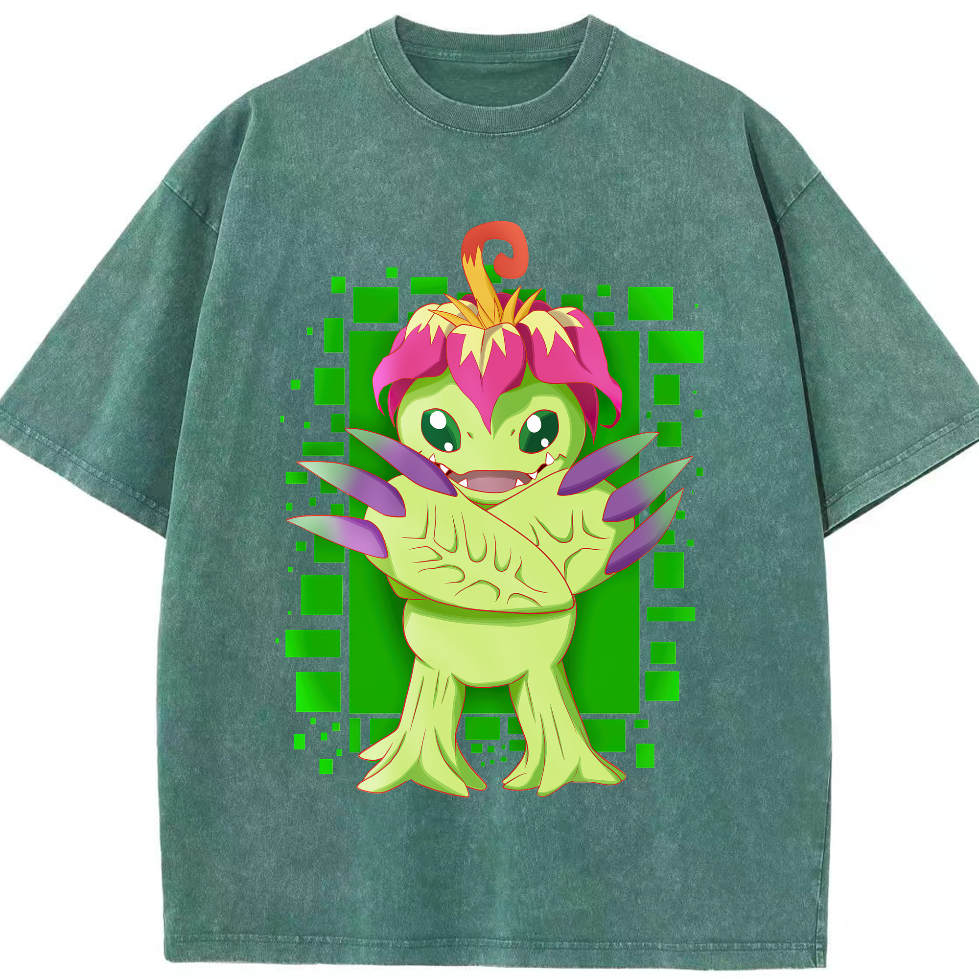 （画像用） Digimon デジタルモンスター/デジモン 綿100% ヴィンテージ風 半袖Tシャツ（フロントプリント）